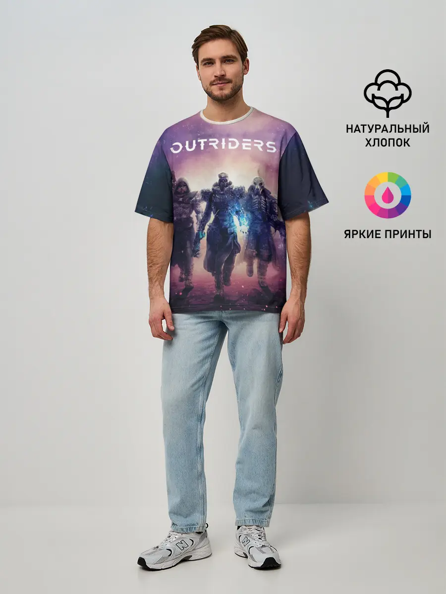 Мужская футболка оверсайз / Outriders
