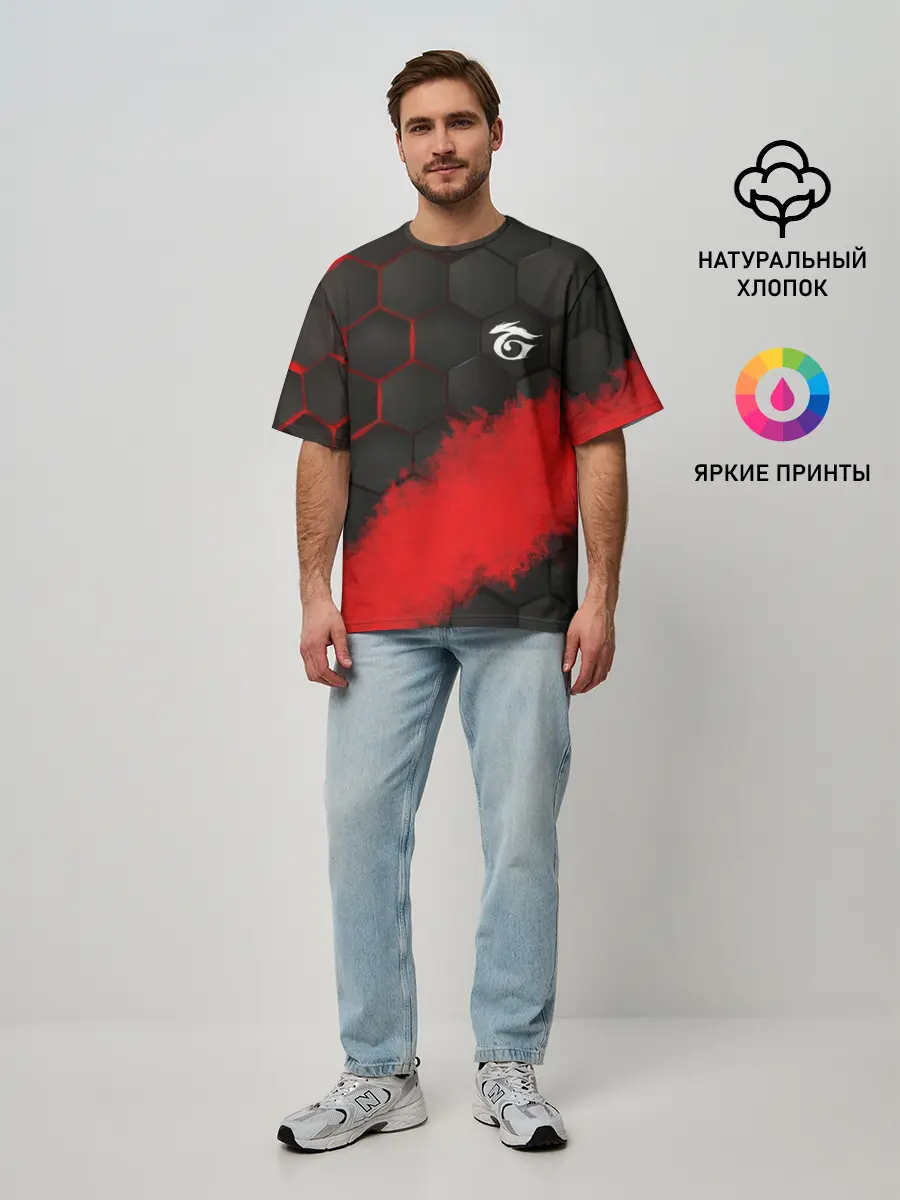 Мужская футболка оверсайз / GARENA RED LINE