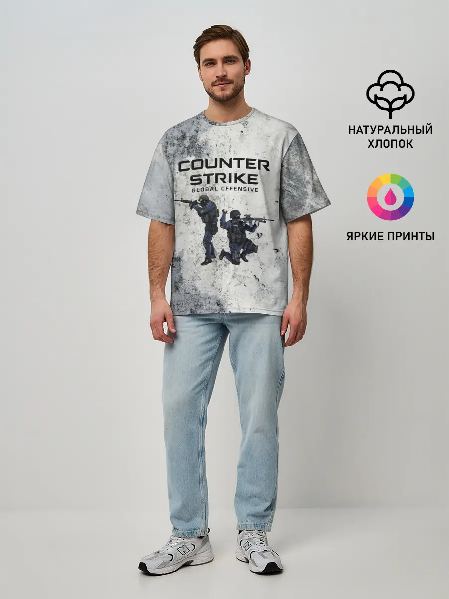Мужская футболка оверсайз / COUNTER TERRORIST | CS GO
