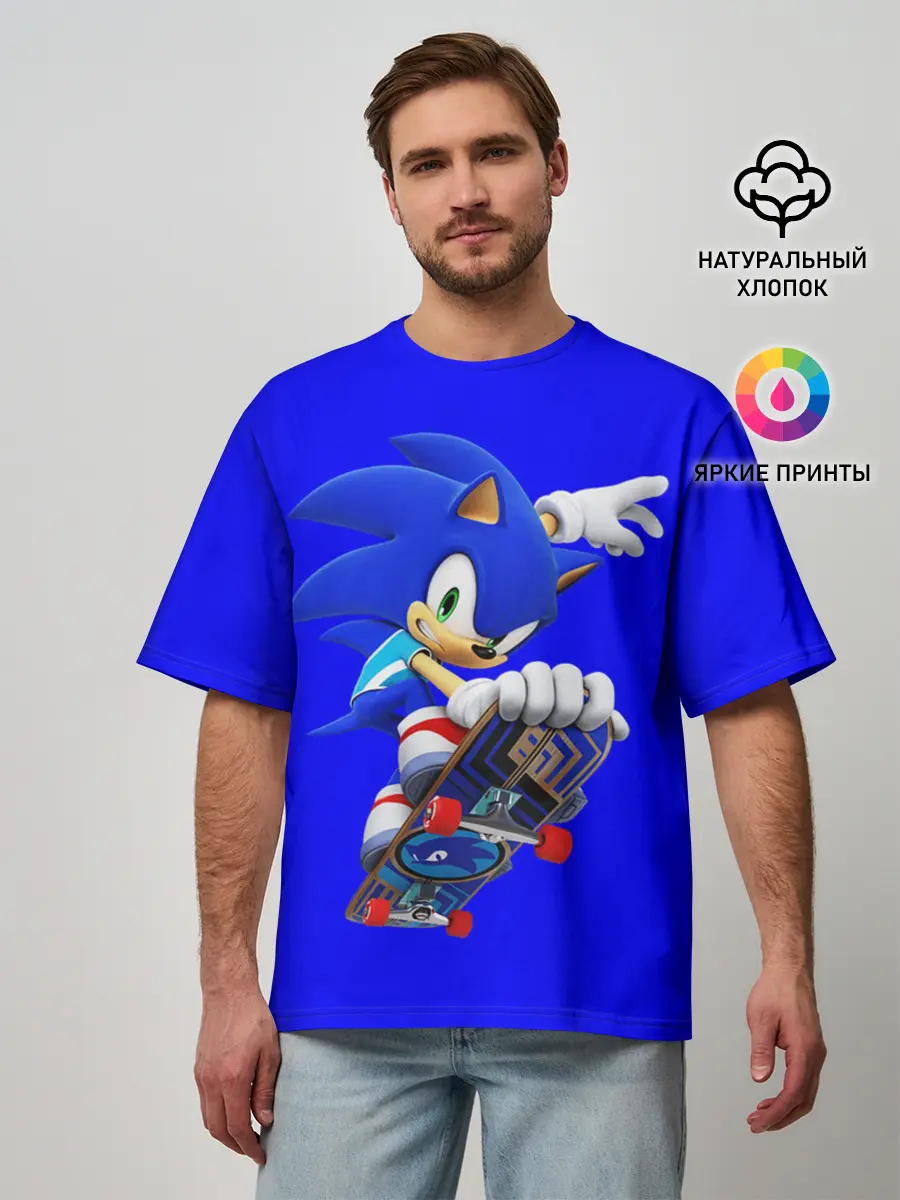 Мужская футболка оверсайз / SONIC