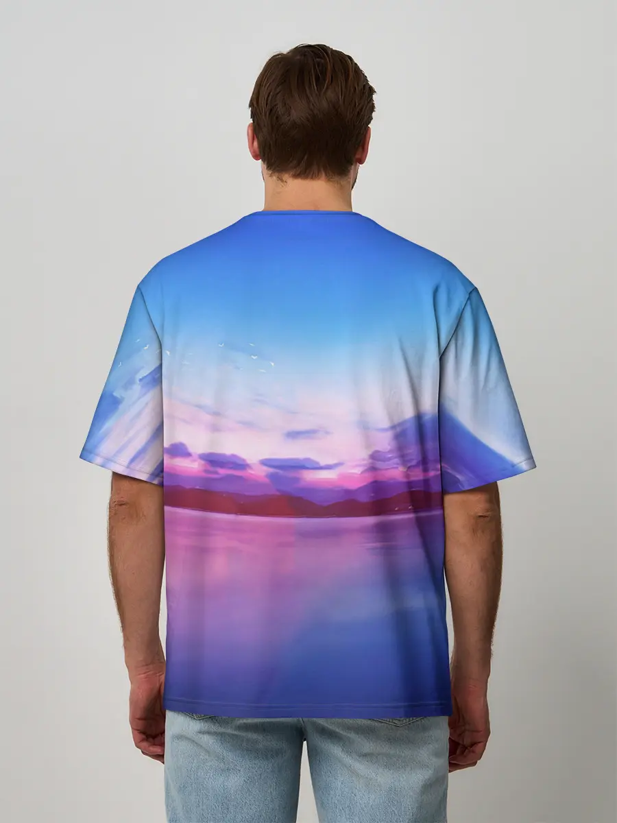 Мужская футболка оверсайз / Anime Sunset