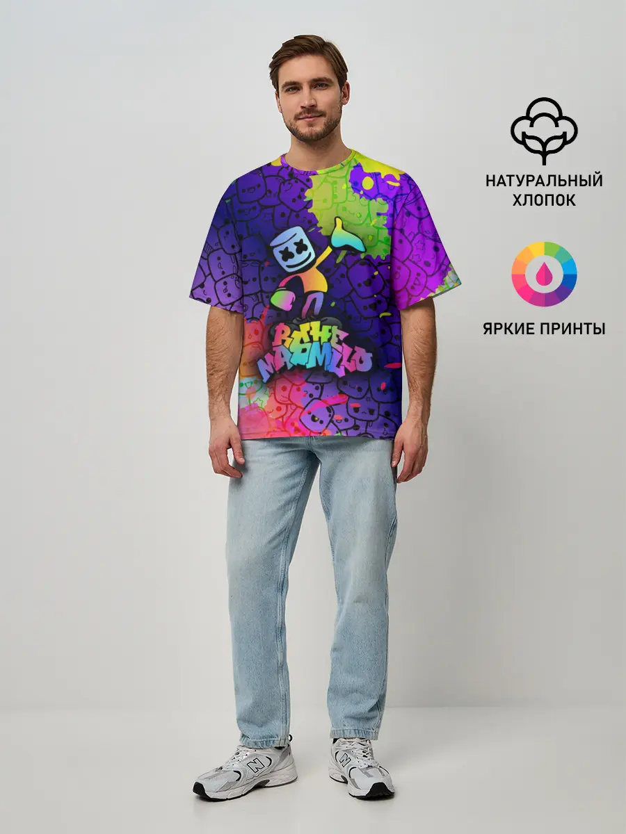 Мужская футболка оверсайз / Marshmello