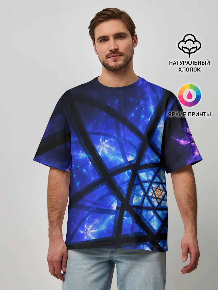 Мужская футболка оверсайз / SPACE PSY