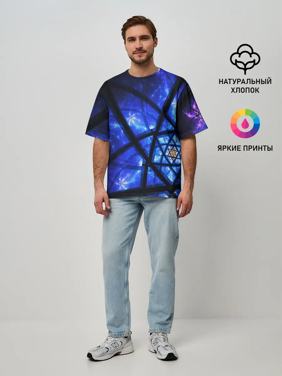 Мужская футболка оверсайз / SPACE PSY