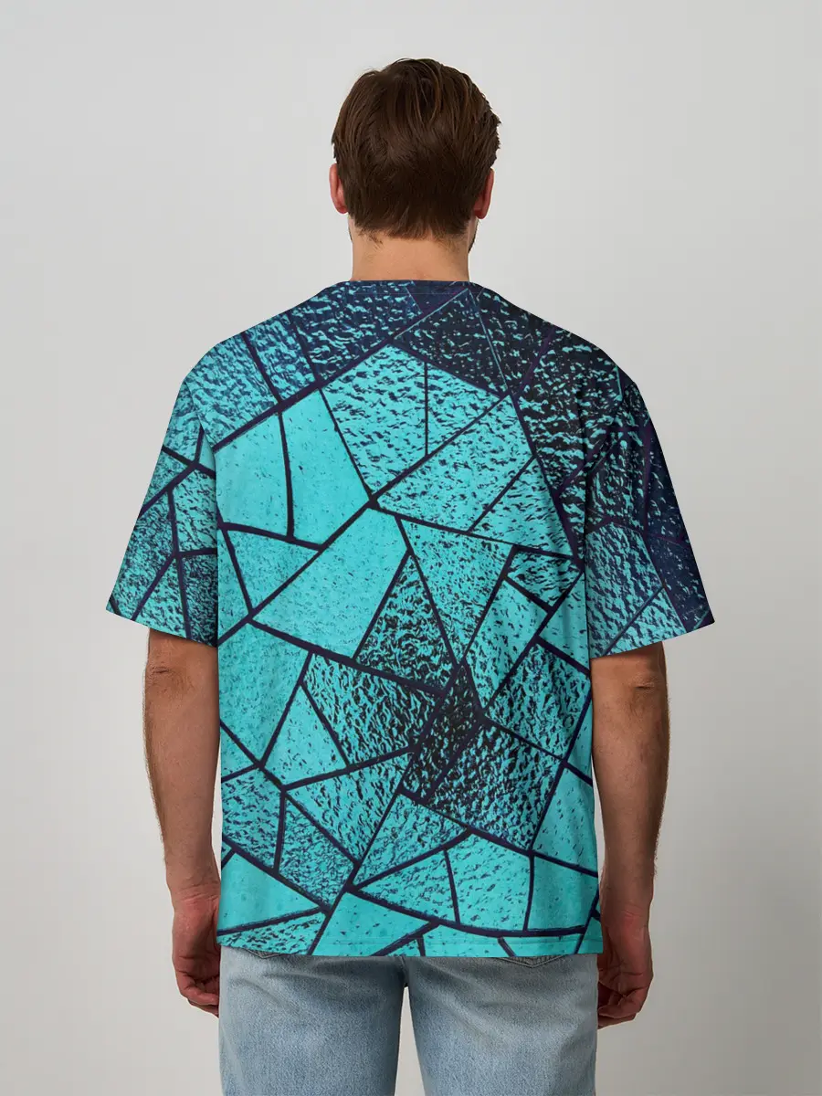 Мужская футболка оверсайз / НЕОНОВЫЙ ВИТРАЖ