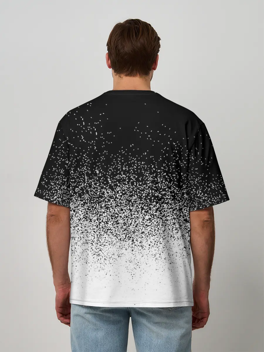 Мужская футболка оверсайз / BLACK AND WHITE ABSTRACTION