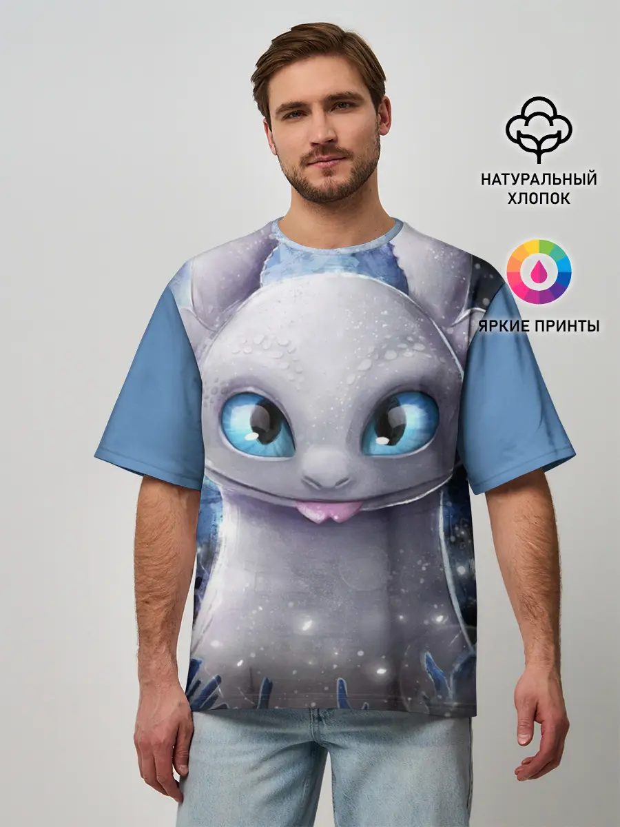 Мужская футболка оверсайз / дневная фурия