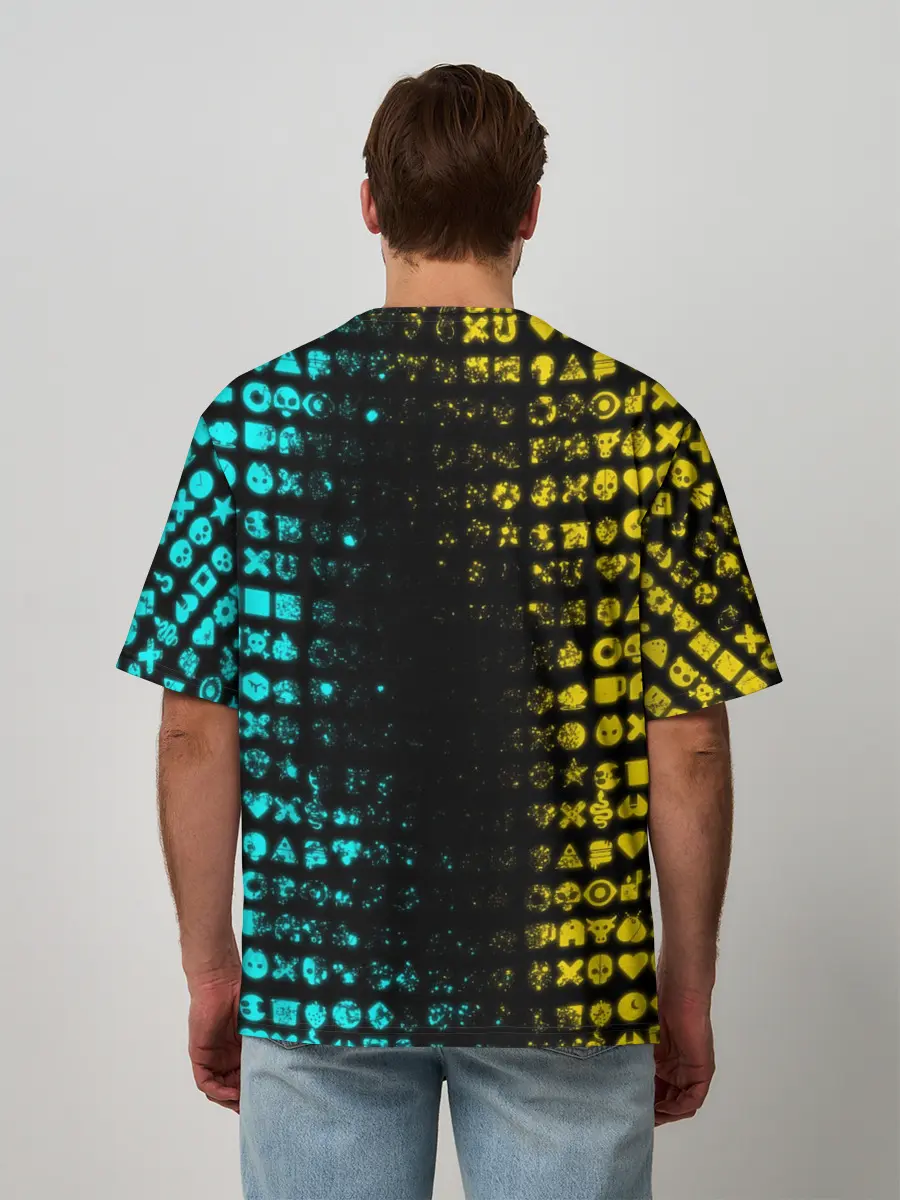 Мужская футболка оверсайз / ЛЮБОВЬ СМЕРТЬ И РОБОТЫ