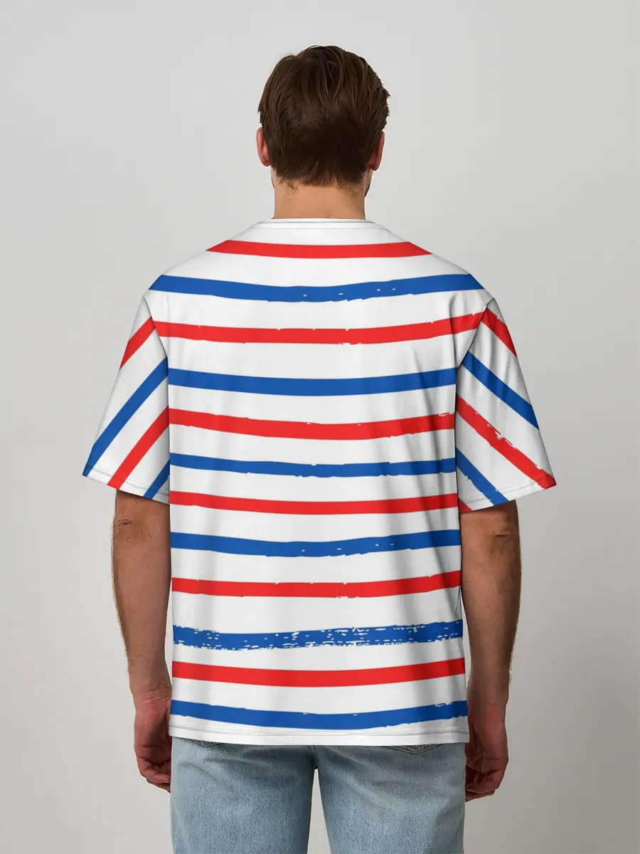 Мужская футболка оверсайз / Морская полоска