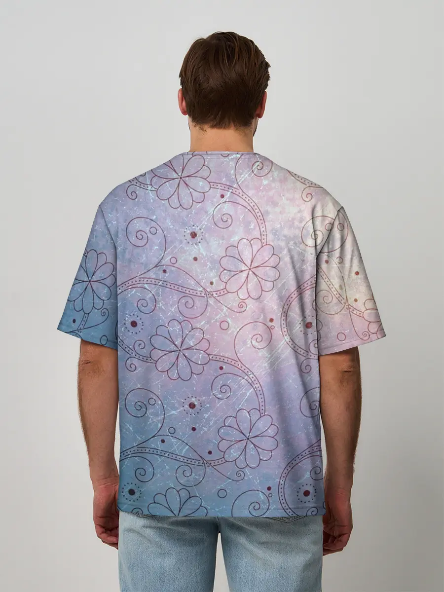 Мужская футболка оверсайз / Нежные цвета