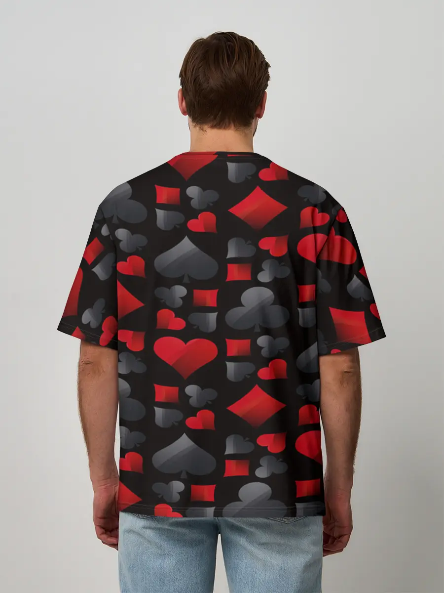 Мужская футболка оверсайз / Card suits