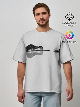 Мужская футболка оверсайз / Nature Guitar