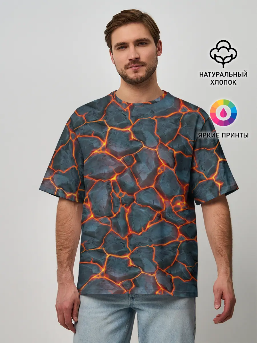 Мужская футболка оверсайз / моя магма