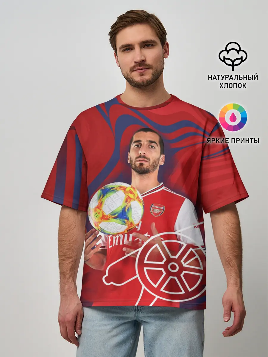 Мужская футболка оверсайз / Henrikh Mkhitaryan | Arsenal