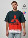 Мужская футболка оверсайз / MITSUBISHI | МИТСУБИШИ