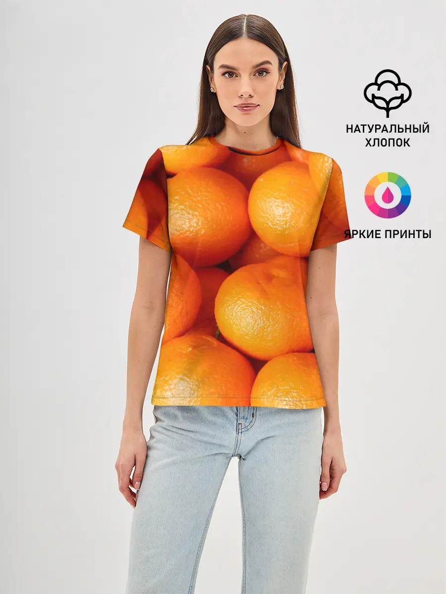 Женская базовая футболка / Мандаринчик чик
