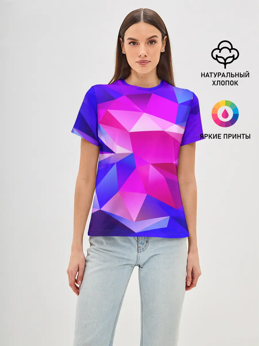 Женская базовая футболка / NEON POLYGON