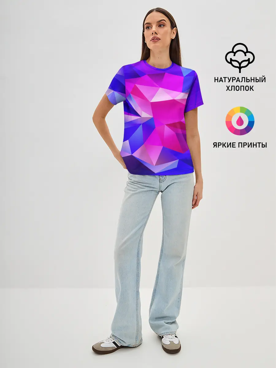 Женская базовая футболка / NEON POLYGON