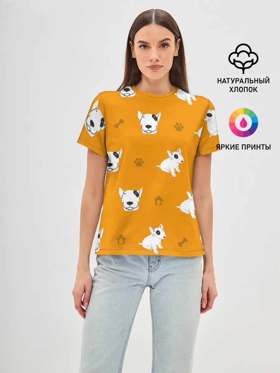 Женская базовая футболка / Английский бультерьер