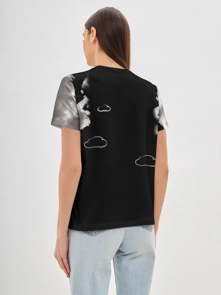 Женская базовая футболка / Грозовой, кошак