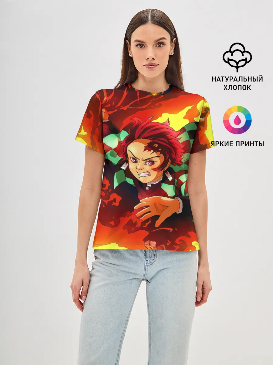 Женская базовая футболка / КЛИНОК РАССЕКАЮЩИЙ ДЕМОНОВ