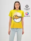 Женская базовая футболка / Гудетама веселое яйцо