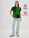 Женская базовая футболка / МОЛНИЯ GREEN NEON
