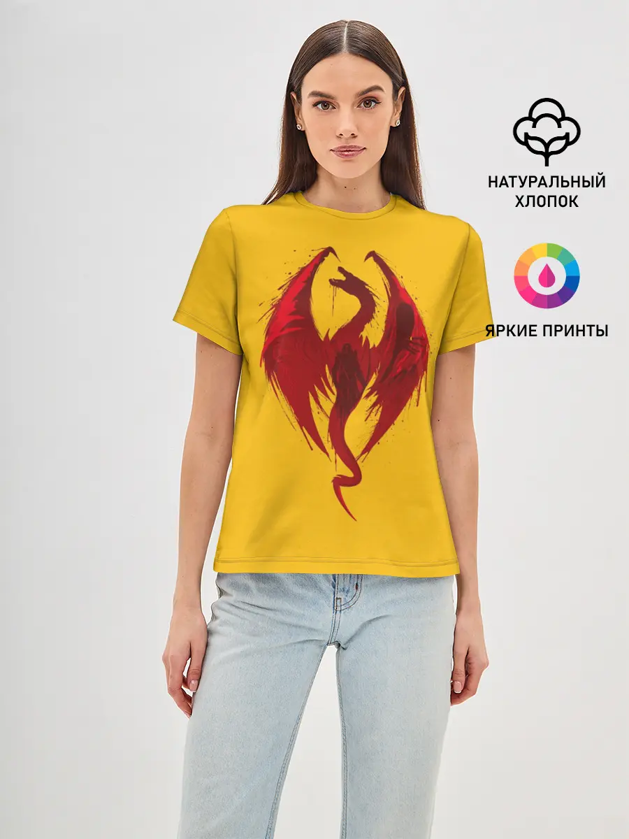 Женская базовая футболка / Красный Дракон