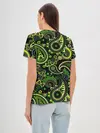 Женская базовая футболка / Ярко зеленые славянские узоры
