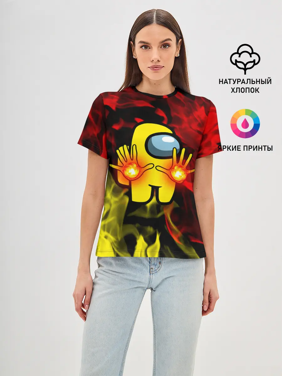 Женская базовая футболка / Маг огня Among us