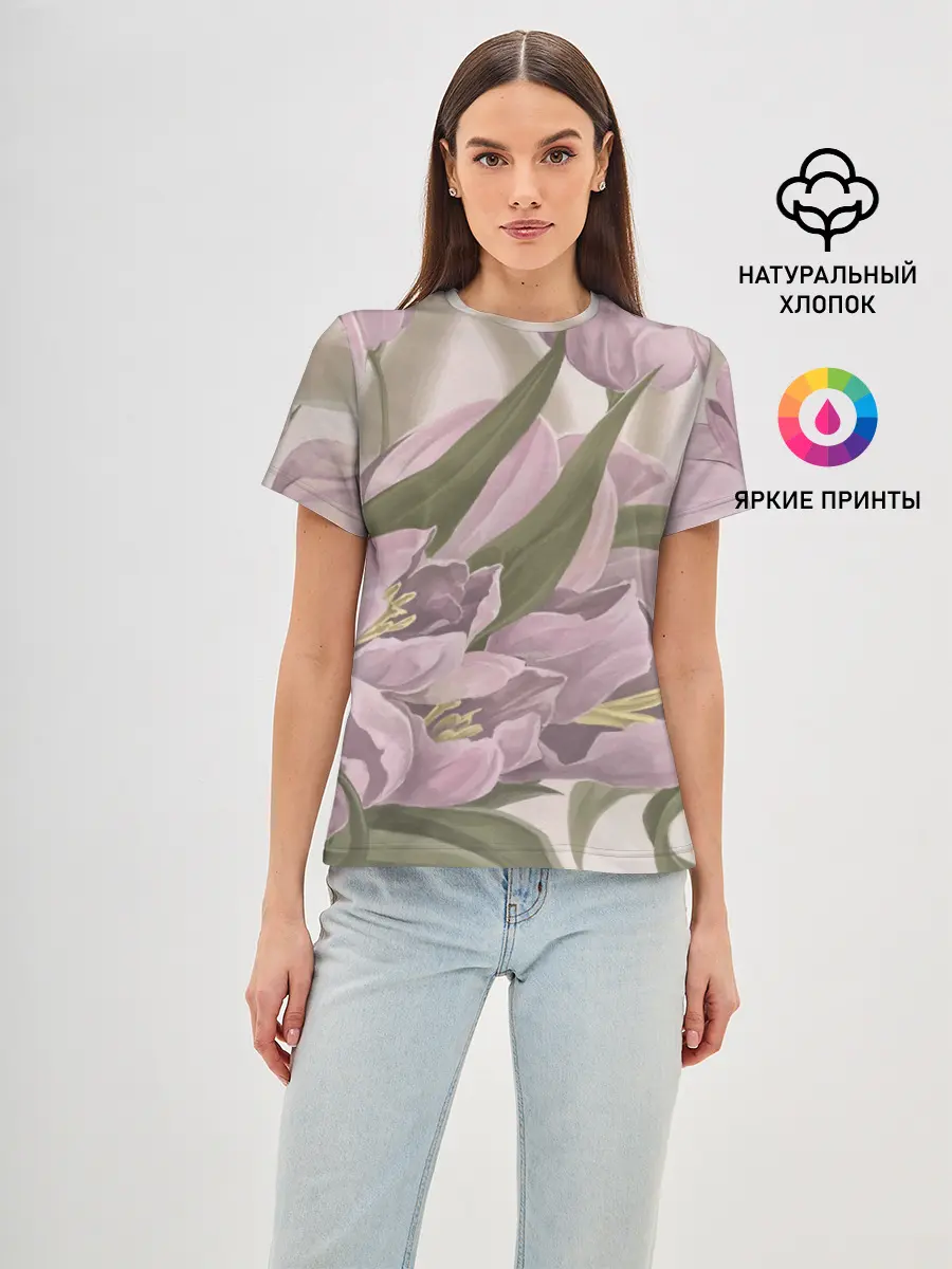 Женская базовая футболка / Сахарный розовый