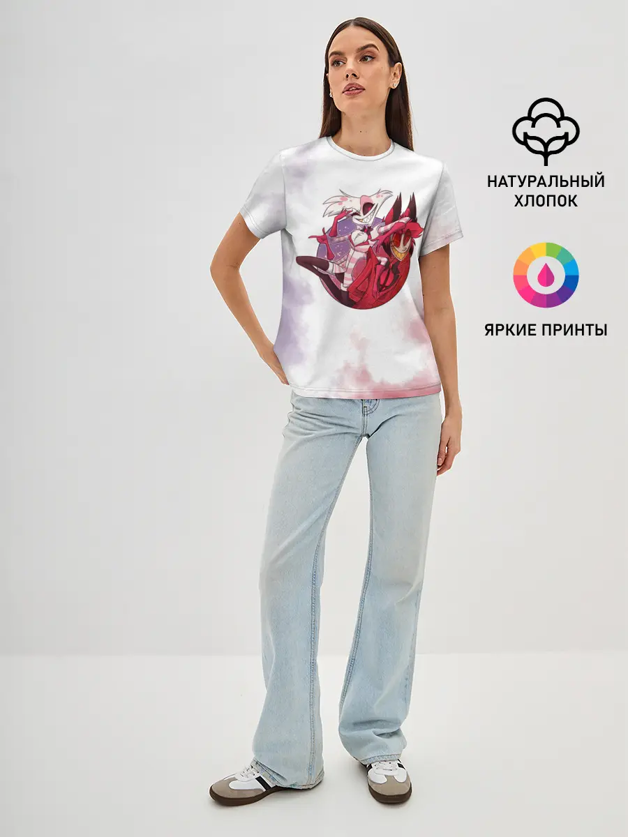 Женская базовая футболка / Hazbin Hotel