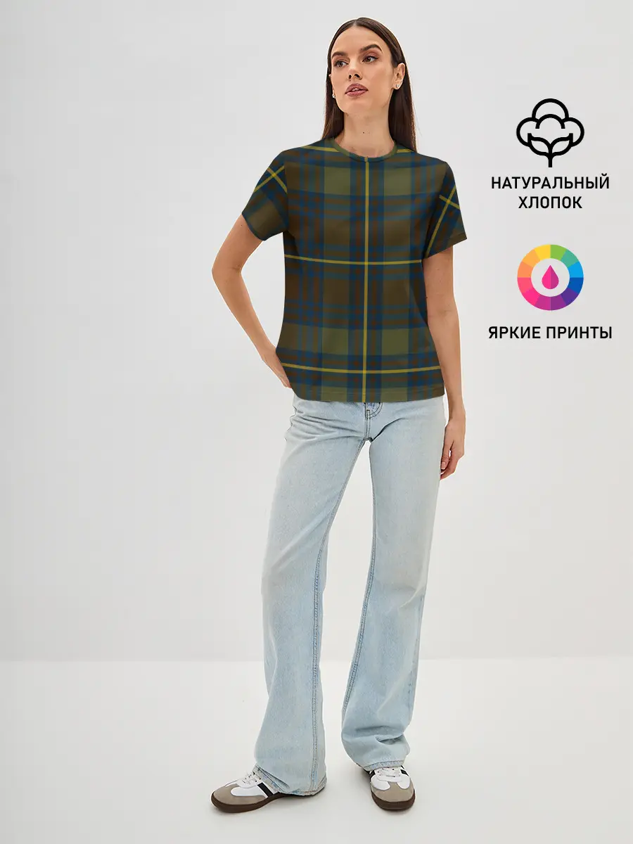 Женская базовая футболка / Шотландская клетка, тартан