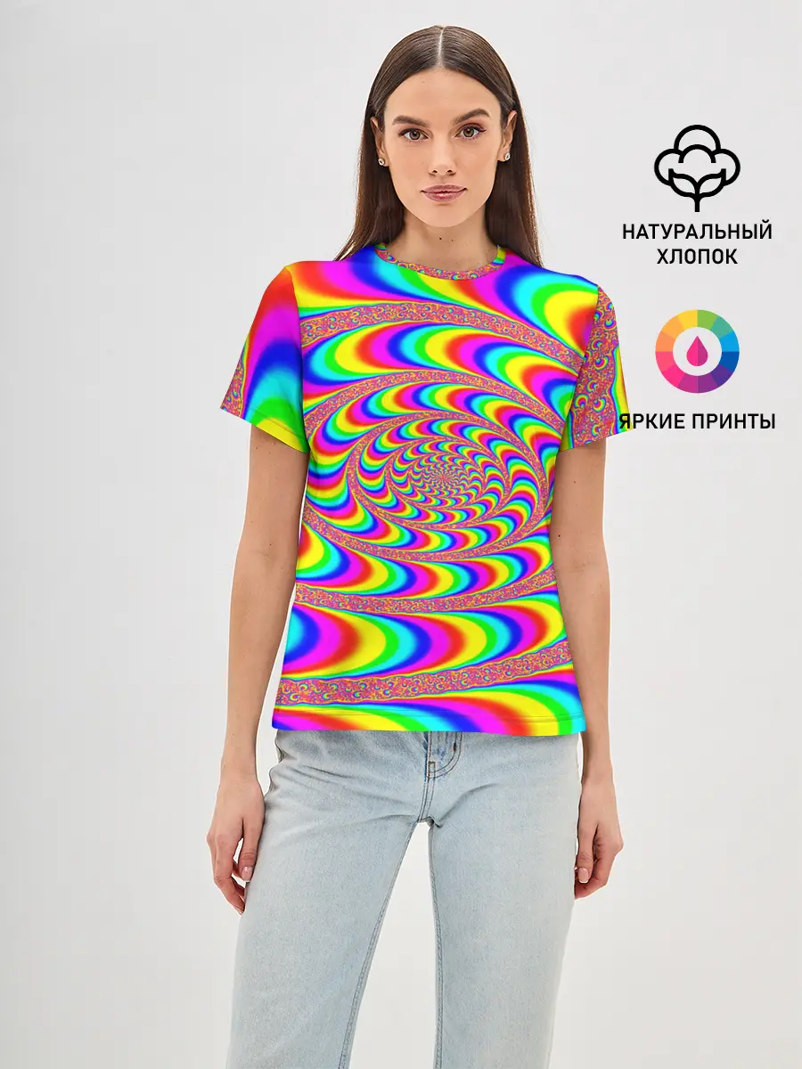 Женская базовая футболка / Оптическая текстура