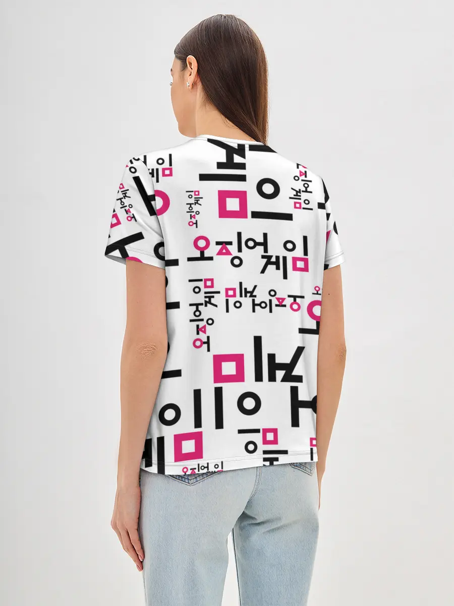 Женская базовая футболка / LOGO PATTERN | SQUID GAME