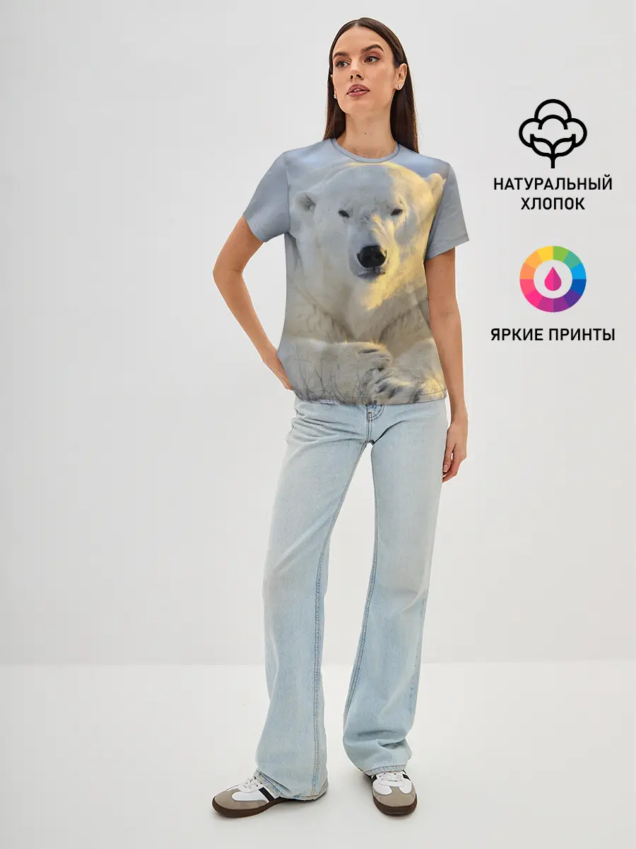 Женская базовая футболка / Медведь