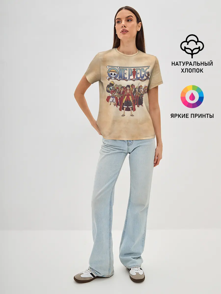Женская базовая футболка / Персонажи One Piece. Большой куш