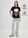 Женская базовая футболка / Glitch Skull