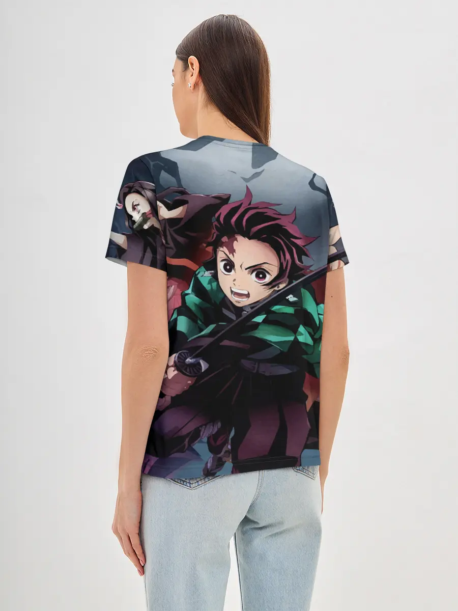 Женская базовая футболка / Клинок рассекающий демонов