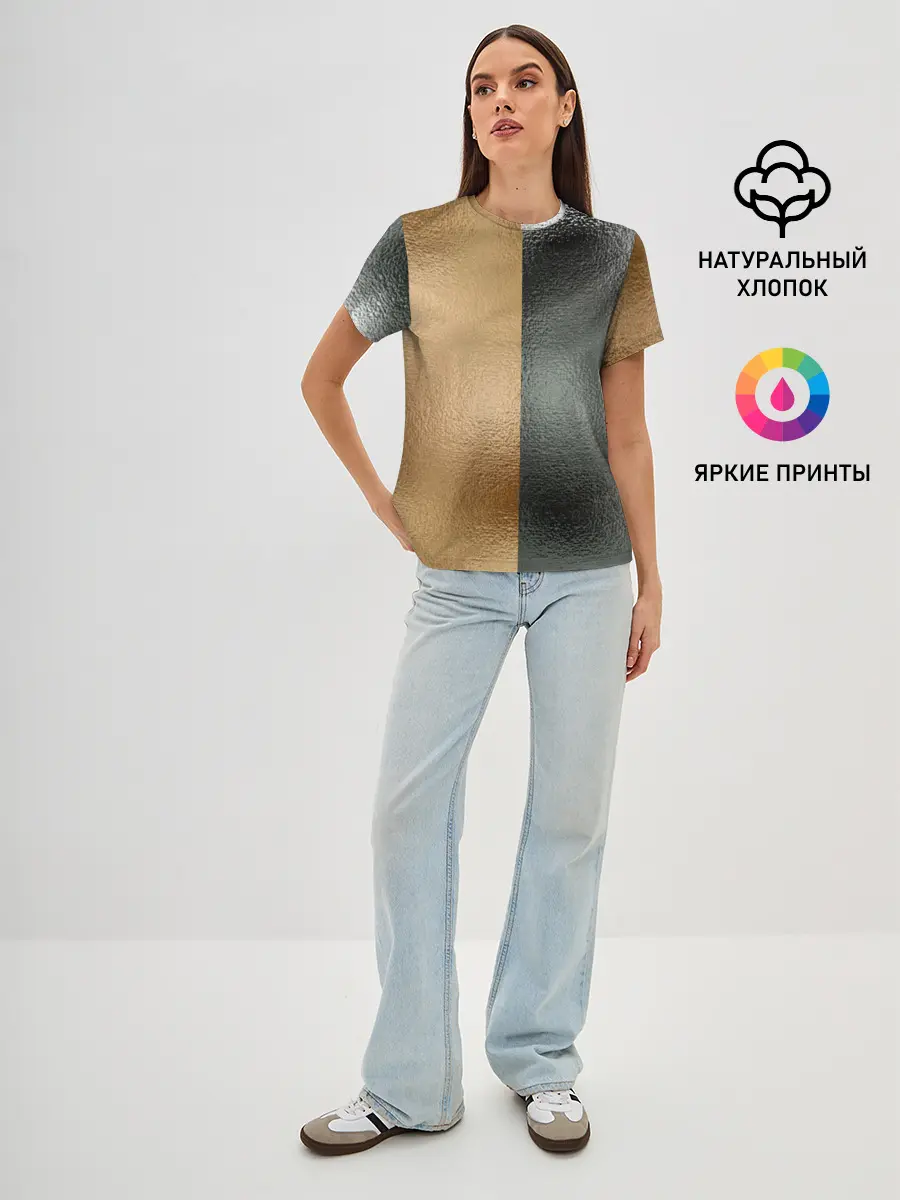 Женская базовая футболка / Золото и Серебро