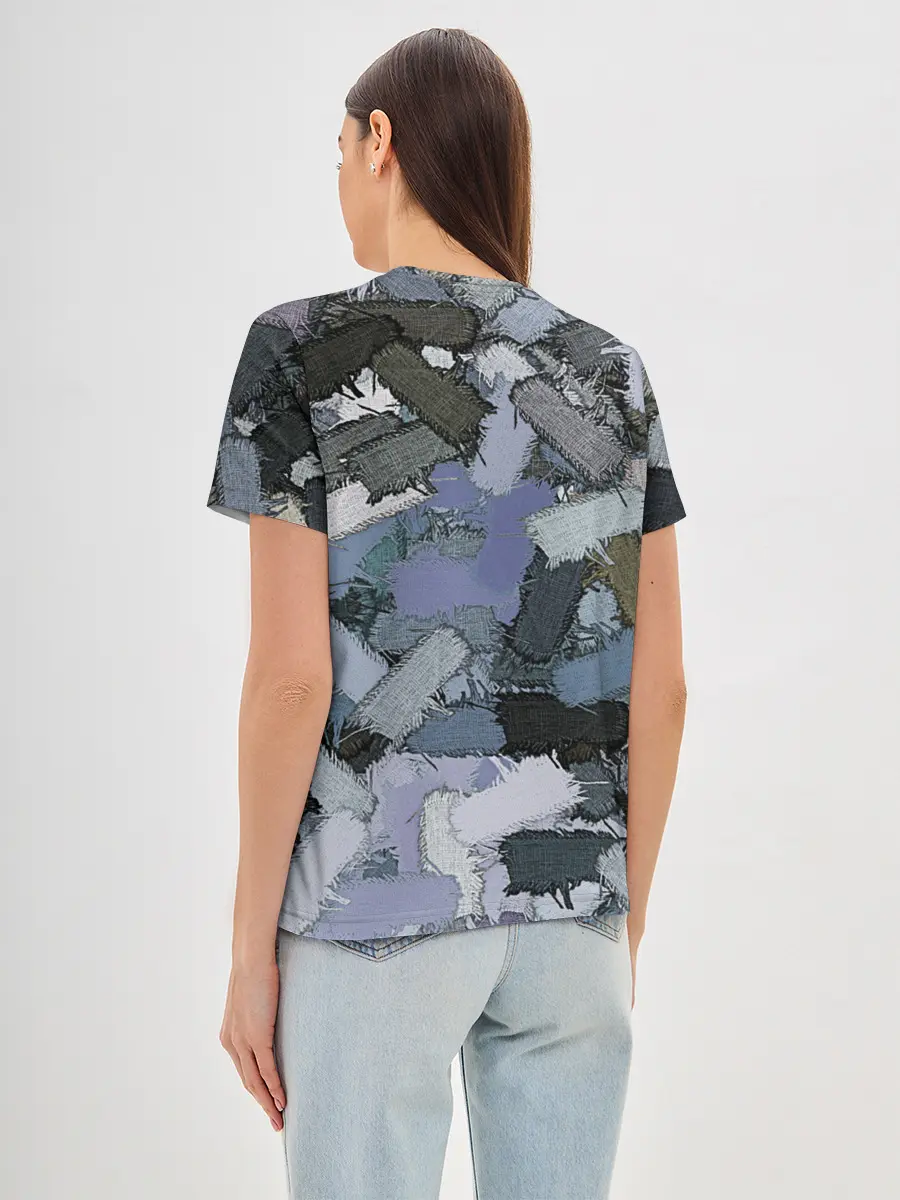 Женская базовая футболка / Patchwork