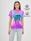 Женская базовая футболка / Мороженое | Ice Scream | Череп