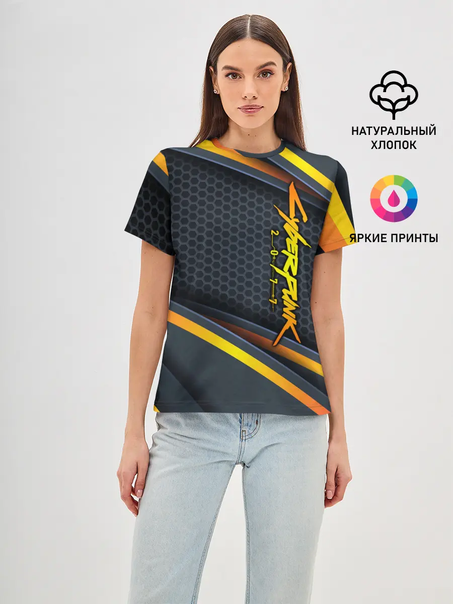 Женская базовая футболка / Cyberpunk 2077