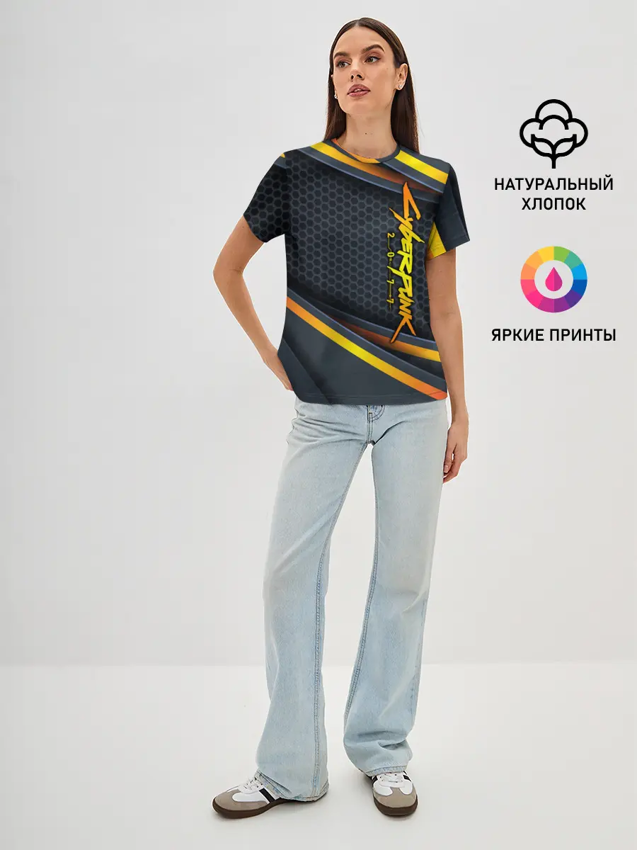 Женская базовая футболка / Cyberpunk 2077