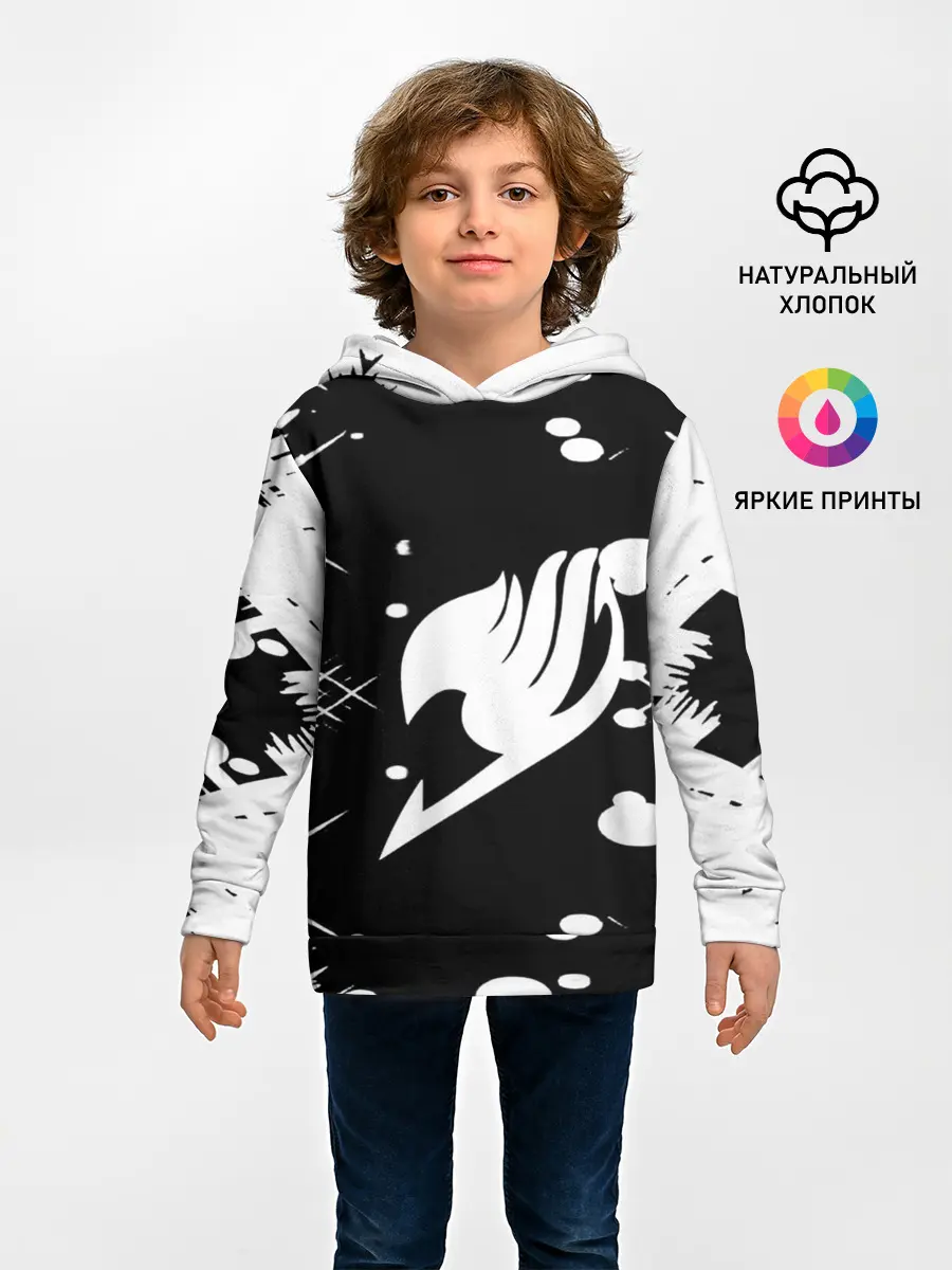 Детское худи / Хвост Феи геометрия в чб