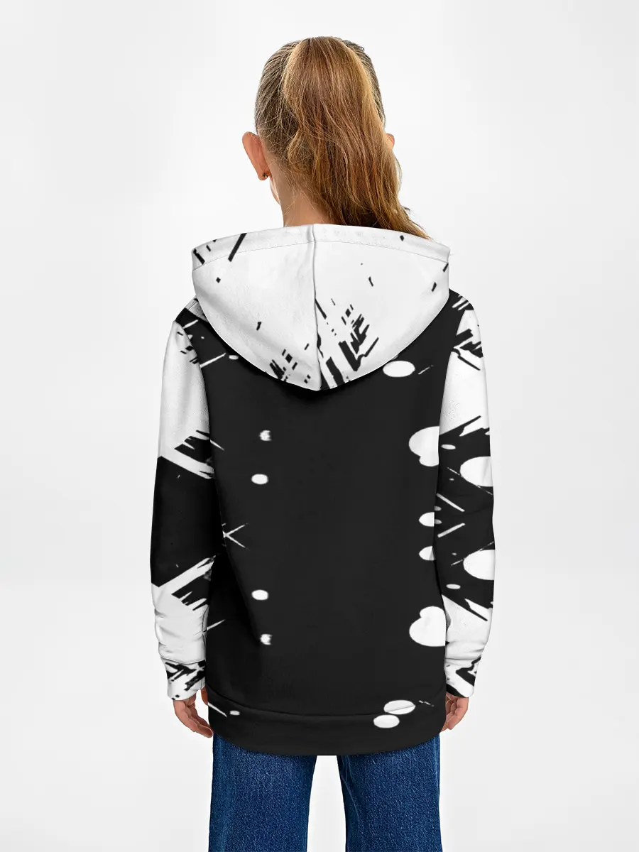 Детское худи / Хвост Феи геометрия в чб