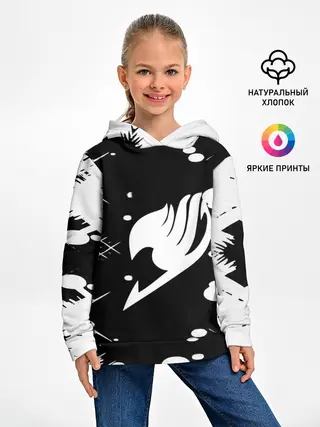 Детское худи / Хвост Феи геометрия в чб