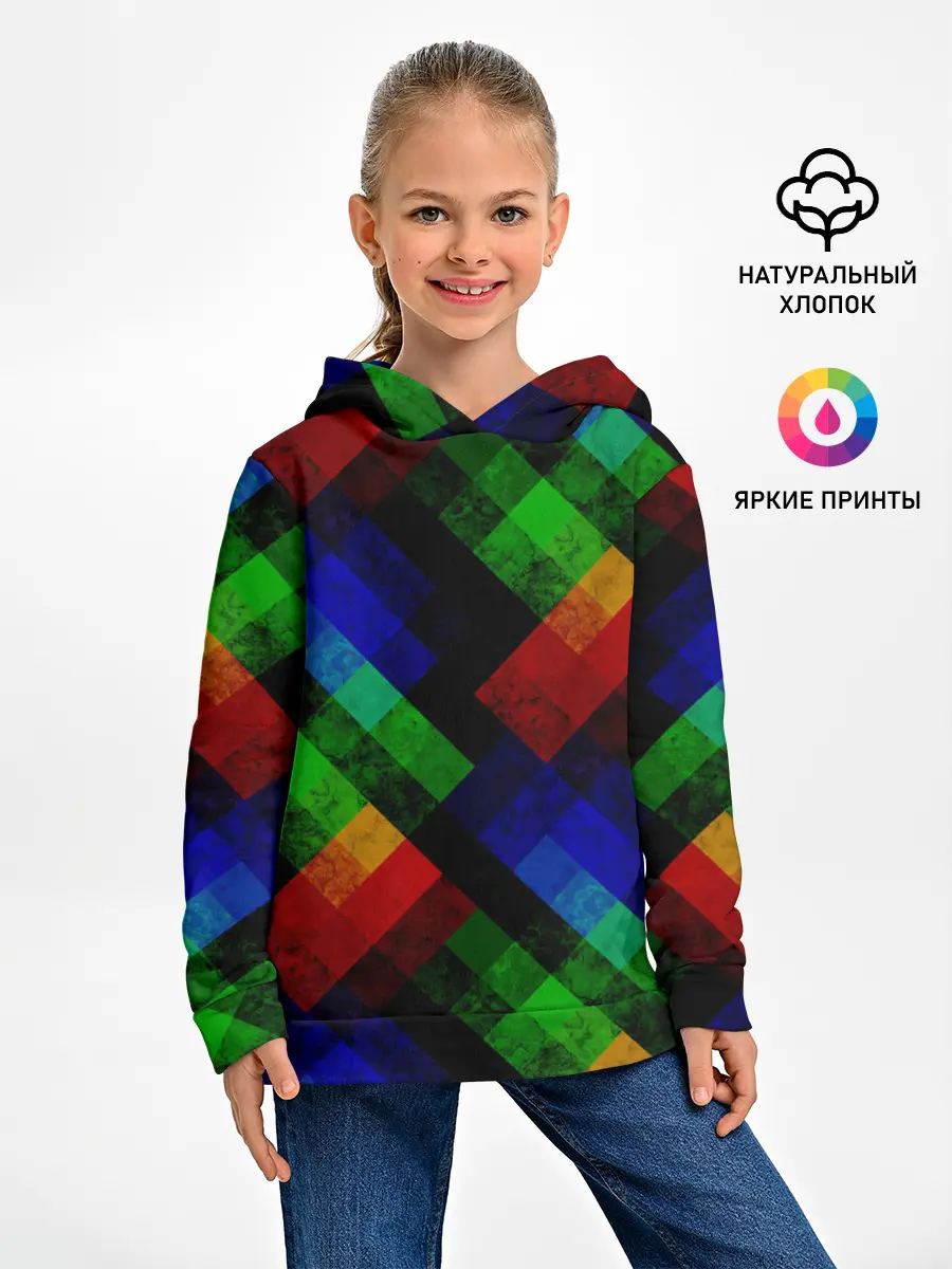 Детское худи / Разноцветный мраморный узор