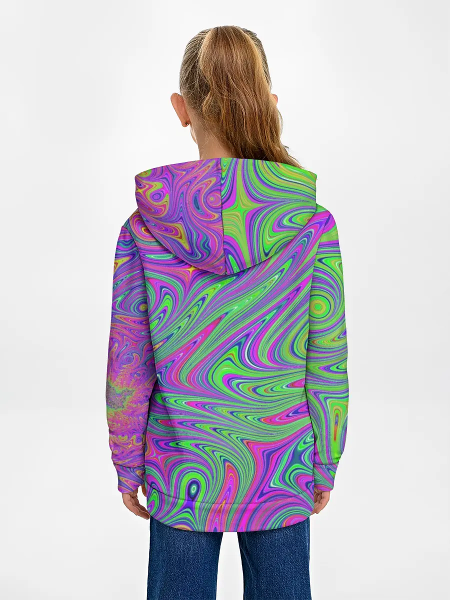 Детское худи / Неоновый абстрактный узор