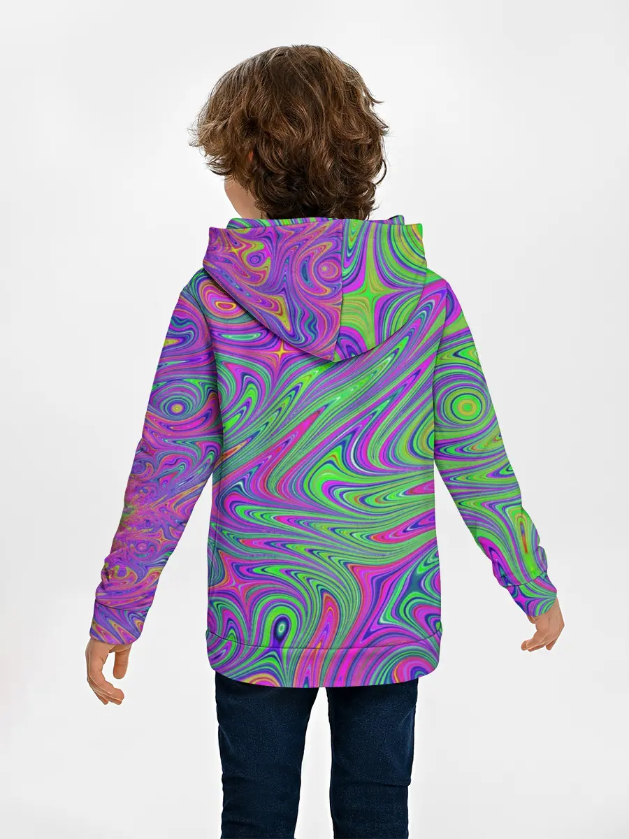 Детское худи / Неоновый абстрактный узор